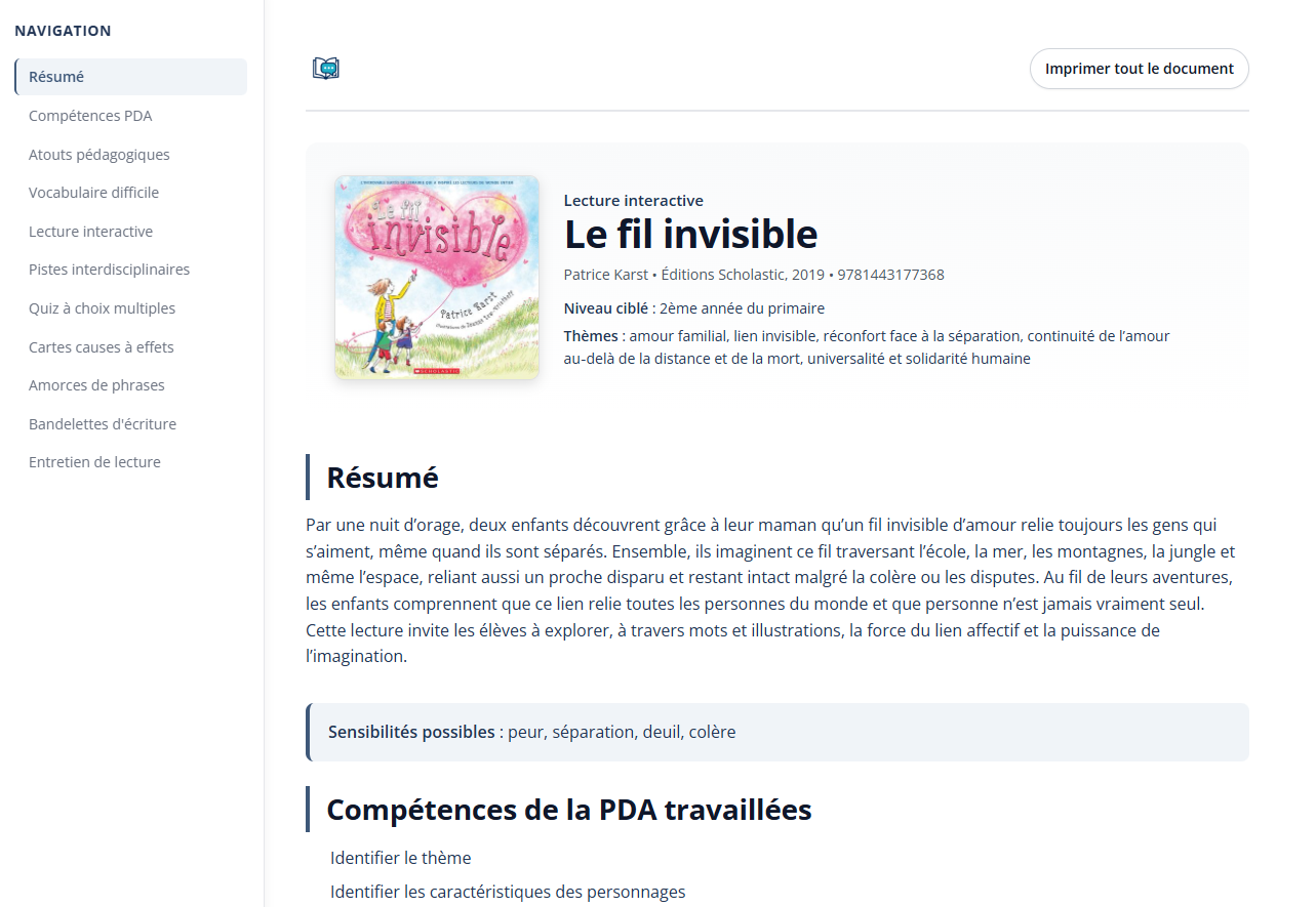 Aperçu de l'interface des dossiers